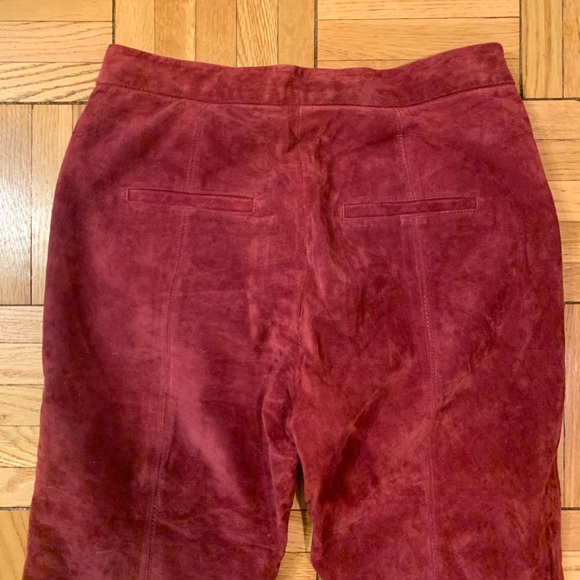 NWT Genuine suede Anthropologie burgundy red pants - Picture 14 of 14